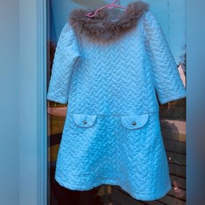 Girls Janie and Jack faux fur collar dress